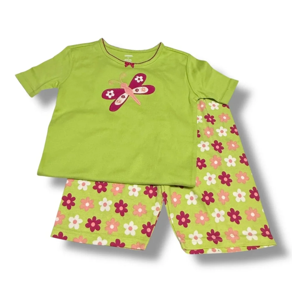 Gymboree‎ GYMMIES Pajama Set Girls 10 Dragonfly Top & Floral Shorts NWT